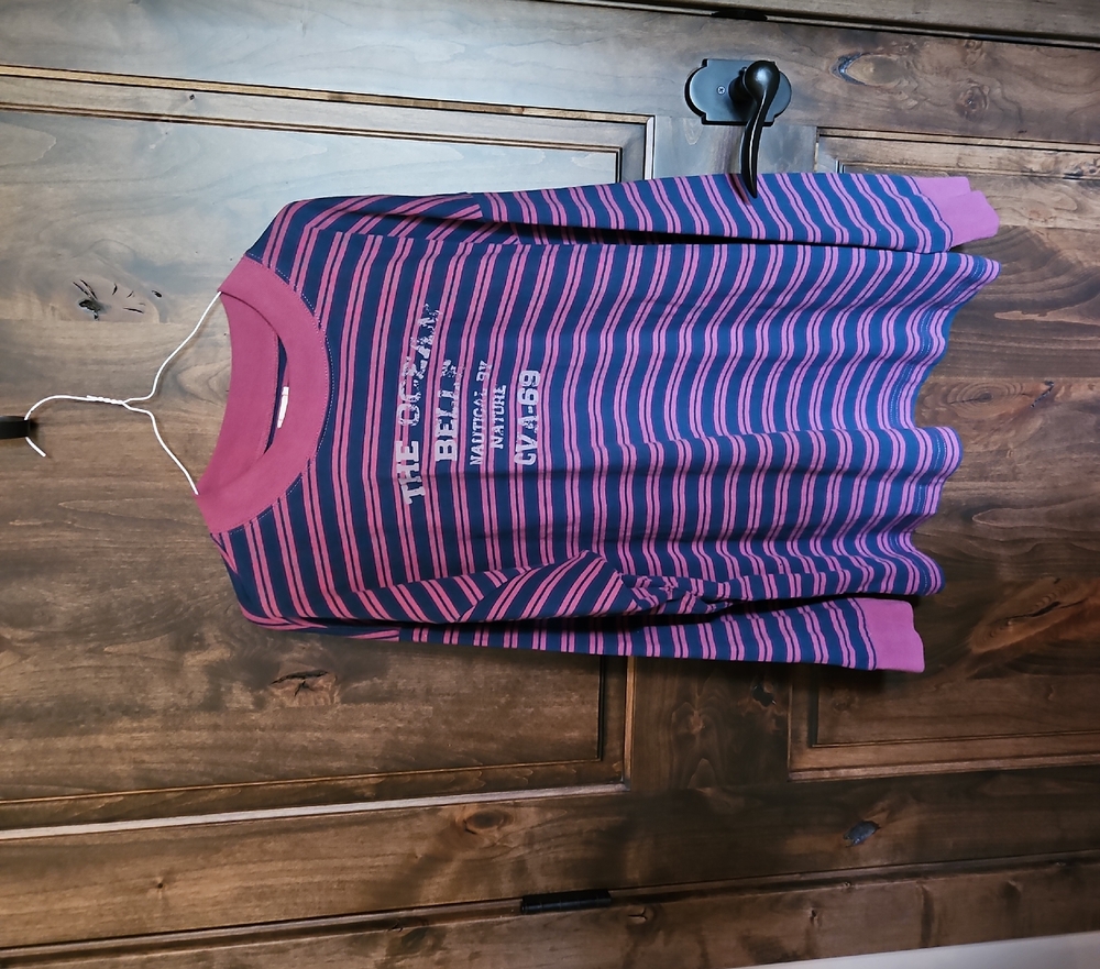 BDG Striped Long Sleeve Tee - Purple and Pink